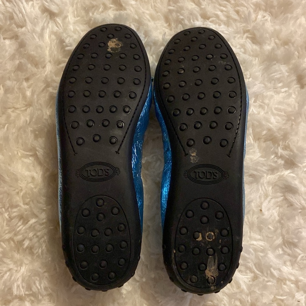 tod’s blue metallic ballet flats - Picture 4 of 9